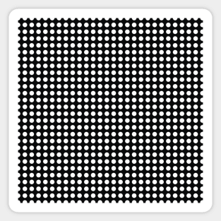 Black and White Lined Medium Polka Dots Sticker